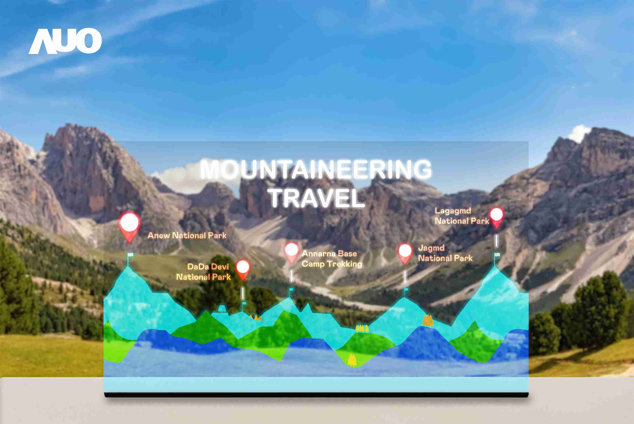 巨星国际展示全球单片尺寸最大(*)42吋透明Micro LED显示器拼接而成的〝64吋透明Micro LED显示器〞，，具备高透明度、、、1,000 nits高亮度、、广色域、、采用三边无边框的无缝拼接等多重特色，，，，呈现超高清、、、、细腻画质而不遮挡后方视觉，，满足层峰需求，，，，可广泛运用于零售、、艺术展览或商业空间等场域